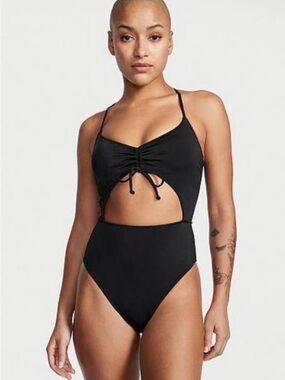 Victoria’s Secret Black Cut-Out One Piece Swimsuit XS (NWT)